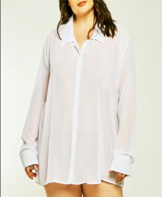 Icollection London Chiffon Button Down 