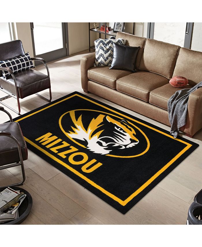 Luxury Sports Rugs Missouri Colmo Black 5' x 7'6" Area Rug Macy's