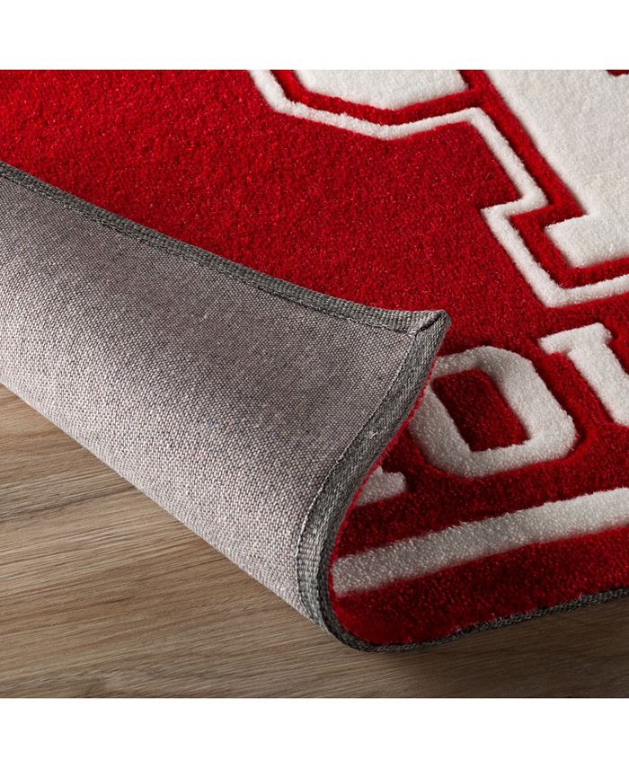 Luxury Sports Rugs Houston Colho Red 5' x 7'6" Area Rug Macy's