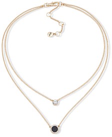 Gold-Tone Stone & Crystal Layered Pendant Necklace, 16" + 3" extender