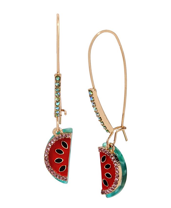 Betsey Johnson Watermelon Long Drop Earrings in Gold tone Metal 2 Macy s