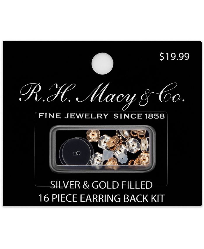 DRS - 16-Pc. Set Earring Backs in Silver & Gold-Filled