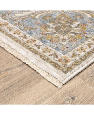 Maharaja 5091Z Ivory and Blue 5'3" x 7'6" Area Rug