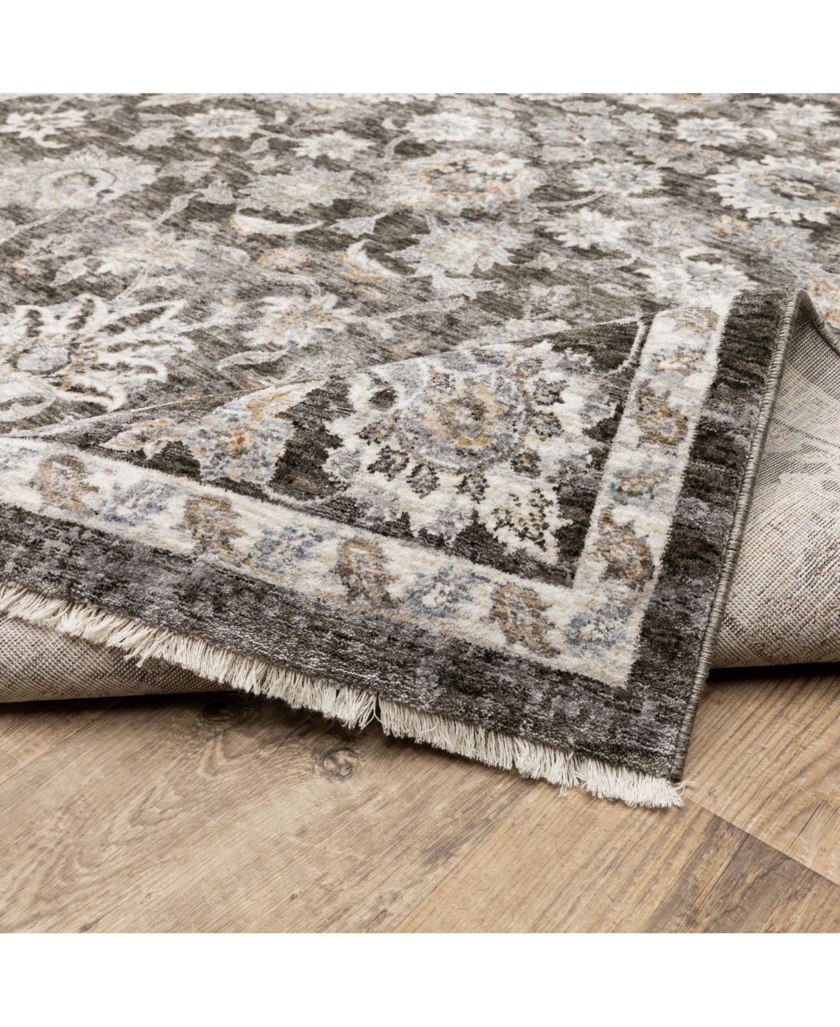 Oriental Weavers Maharaja 70E Gray and Ivory 7'10" x 10'10" Area Rug