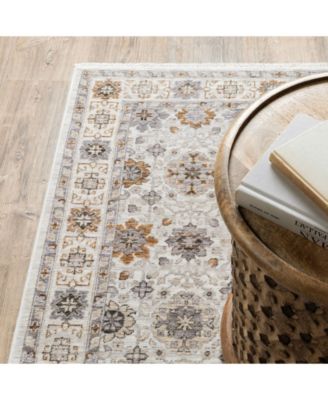 Maharaja 71W Ivory and Gold 5'3" x 7'6" Area Rug