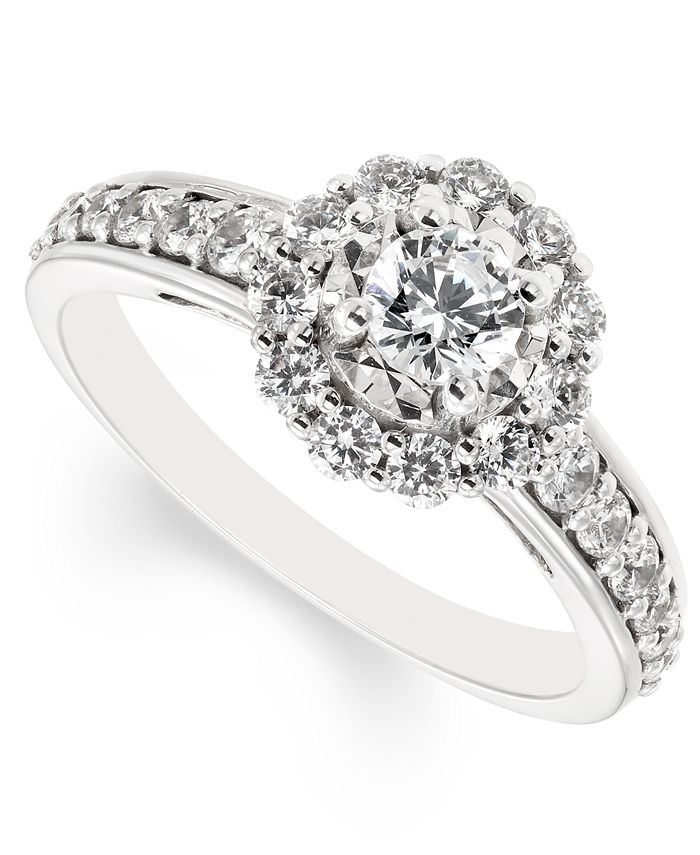 Macy's - Diamond Halo Ring (1 ct. t.w.) in 14k White Gold