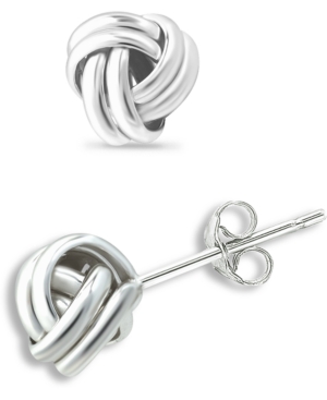 image of Giani Bernini Double Love Knot Stud Earrings in Silver or 18k Gold Over Silver, Created for Macy-s