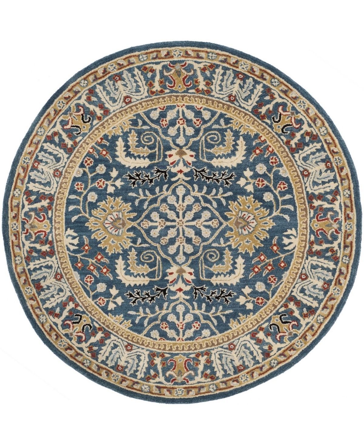 Safavieh Antiquity At64 Navy and Multi 6' x 6' Round Area Rug - Navy
