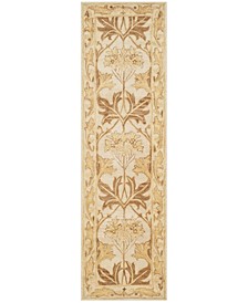 Antiquity At841 Beige and Gold 2'3" x 8' Runner Area Rug