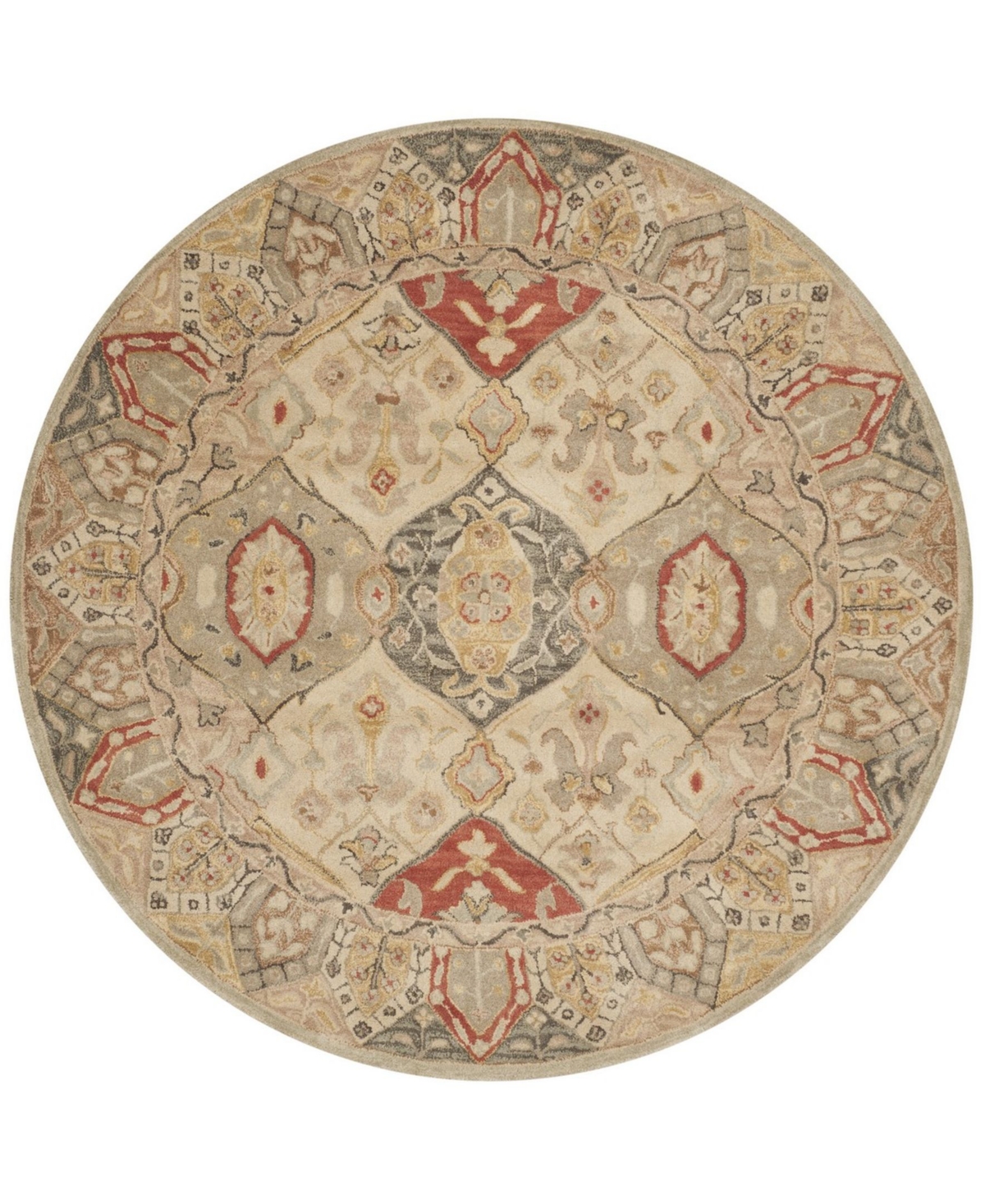 Safavieh Antiquity At830 Beige 6' x 6' Round Area Rug - Beige