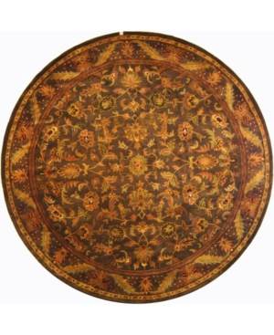 Safavieh Antiquity At52 Green And Gold 8' X 8' Round Area Rug