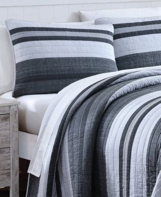 Ardmoore Grey Cotton Reversible 2-Piece Quilt Set, Twin