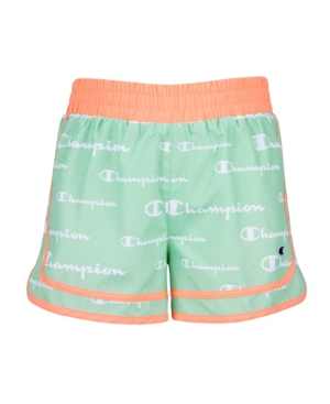 image of Champion Toddler Girls Aop Champion Script Colorblocked Short