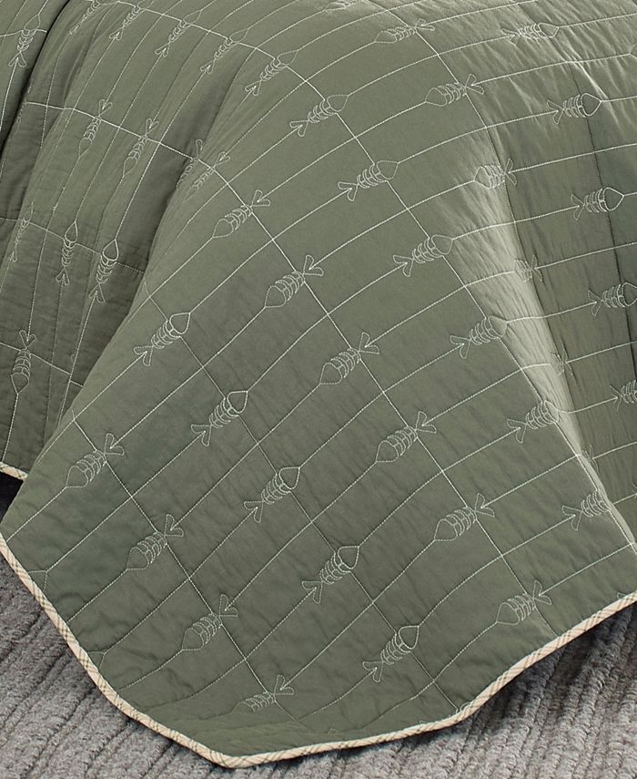 Eddie Bauer Troutdale Green Reversible 3Piece Full/Queen Quilt Set