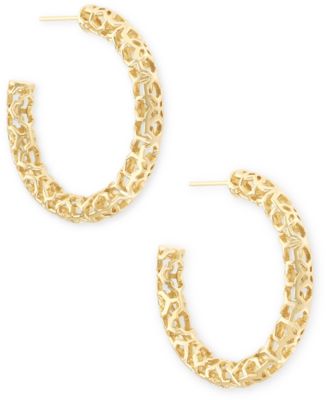Medium Openwork Tubular Hoop Earrings, 1.41" 