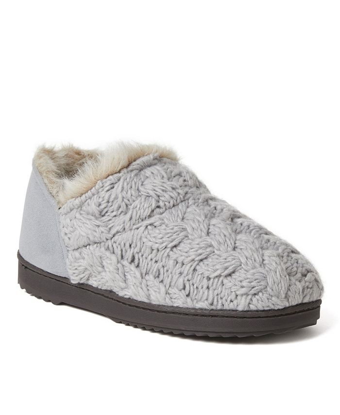 Dearfoams cable discount knit bootie slippers