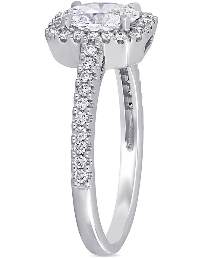 Macy's - Diamond Oval Center Halo Engagement Ring (1 ct. t.w.) in 14k White Gold