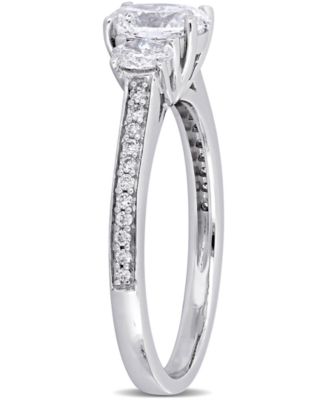 Diamond Oval Three Stone Engagement Ring (1-1/10 ct. t.w.) in 14k White Gold