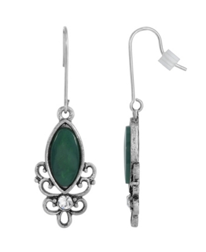 image of 2028 Sterling Silver Wire Genuine Stone Chrysoprase Earrings