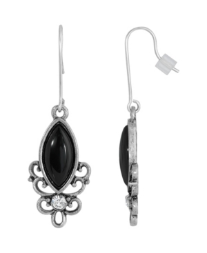 image of 2028 Sterling Silver Wire Genuine Stone Onyx Earrings