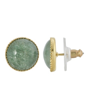 image of 2028 Gold-Tone Semi Precious Round Stone Stud Earrings