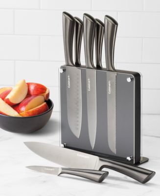 Cuisinart Classic Colored Stainless Steel Cutlery Set with Acrylic Block Black - C77-8PMOX