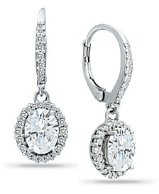Cubic Zirconia Halo Drop Earrings in Sterling Silver, Created for Macy's