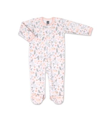 Baby Girls Sleep N Play Footed Pajamas for Girls, Pink Floral, 3 Pack, to 9 Months