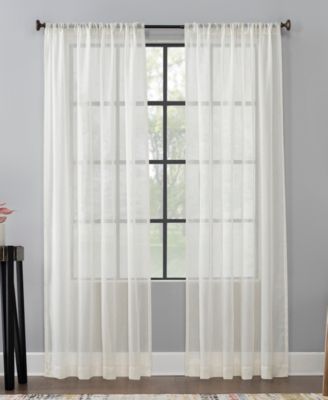 Scott Living Celeste Textured Linen Blend Sheer Curtain Collection In Gray