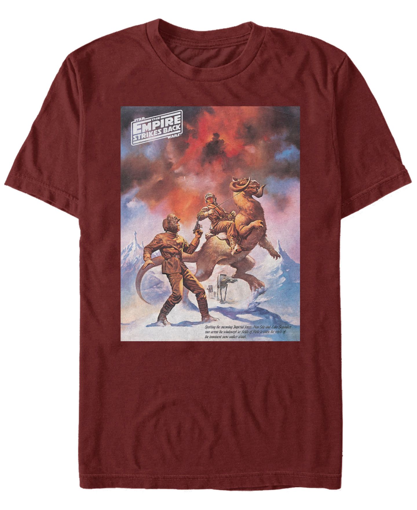 Мужская футболка Fifth Sun Star Wars Empire Strikes Back Snowalker Poster Short Sleeve, цвет: Бордовый — фото 1