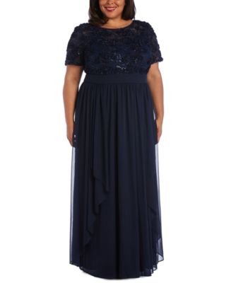 R & M Richards Plus Size Sequin Gown - Macy's