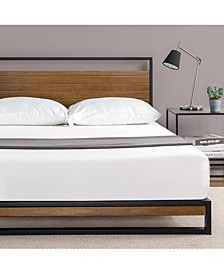 Suzanne Metal and Wood Platform Bed with Headboard, Queen