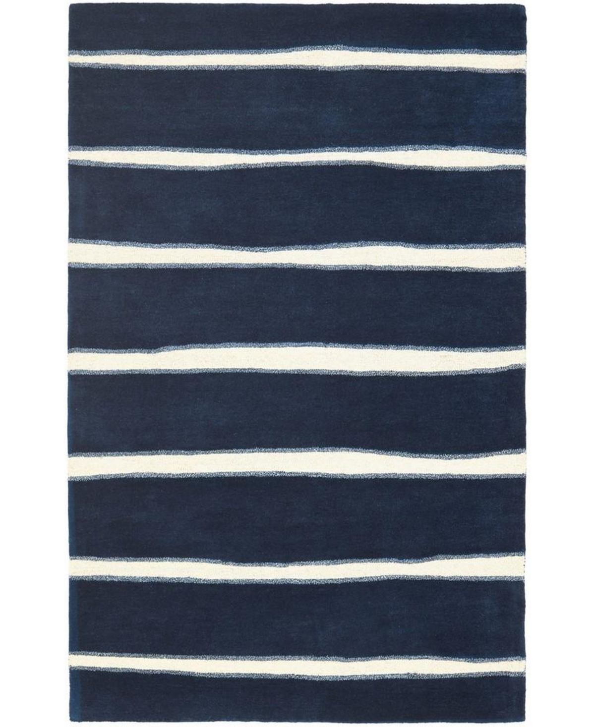 Martha Stewart Collection Chalk Stripe MSR3617C Navy 9' x 12' Area Rug - Navy