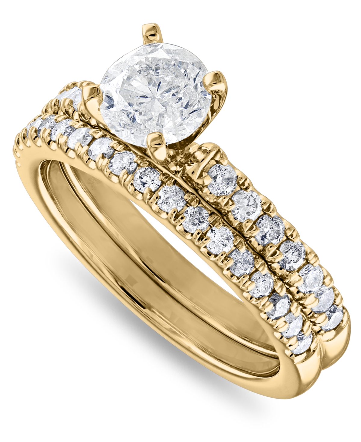 Diamond (1-1/2 ct. t.w.) Bridal Set in 14K White, Yellow or Rose Gold