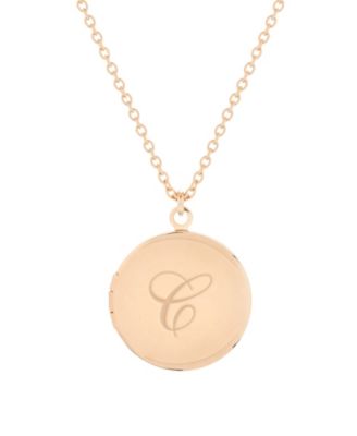 14K Gold Plated Isla Initial Long Locket Necklace