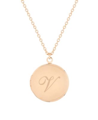14K Gold Plated Isla Initial Long Locket Necklace