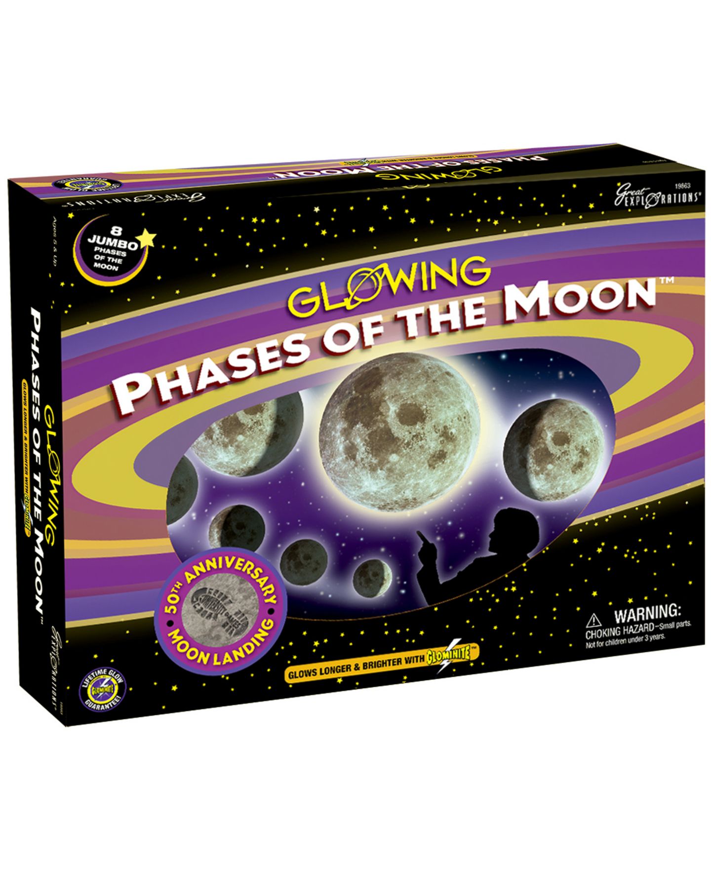 Детские игрушки Great Explorations Glow-in-the-Dark 3-D Phases of the Moon Science Kit, Ages 5+ — фото 1
