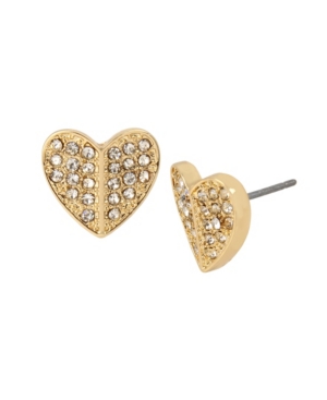 image of Jessica Simpson Pave Heart Stud Earrings