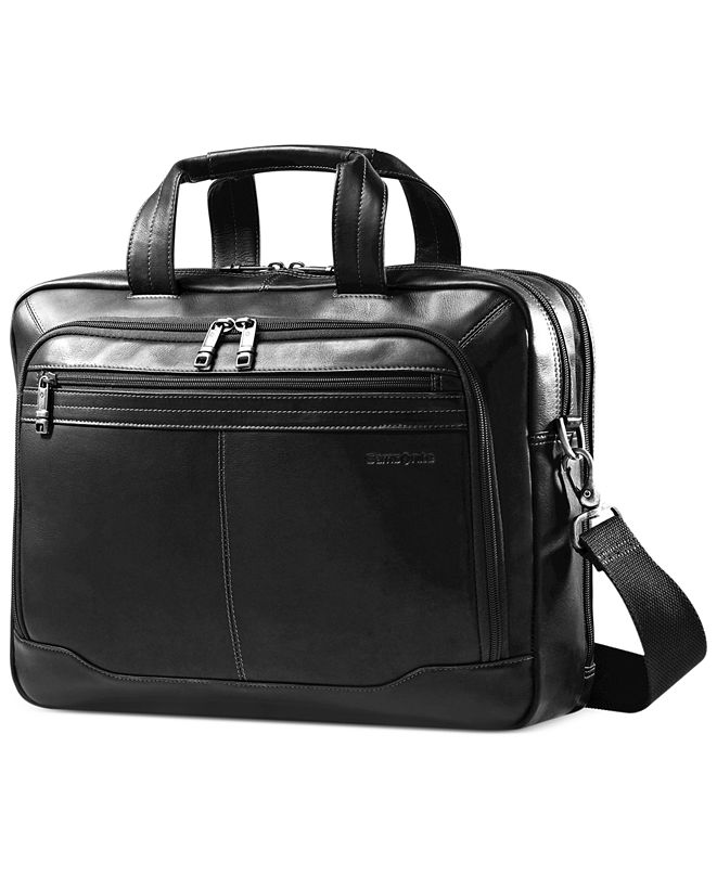 Samsonite Leather Toploader Laptop Briefcase & Reviews - Laptop Bags ...