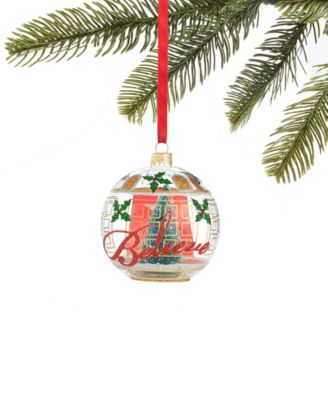 Macy's - Ball Ornament with Store Window Design and Tree Inside