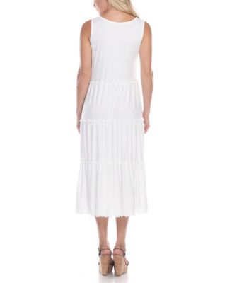 Women's Scoop Neck Tiered Midi Dress