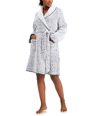 Details about   Charter Club Short Robe Super Soft Heather Wrap Robe  M,L,XL 
