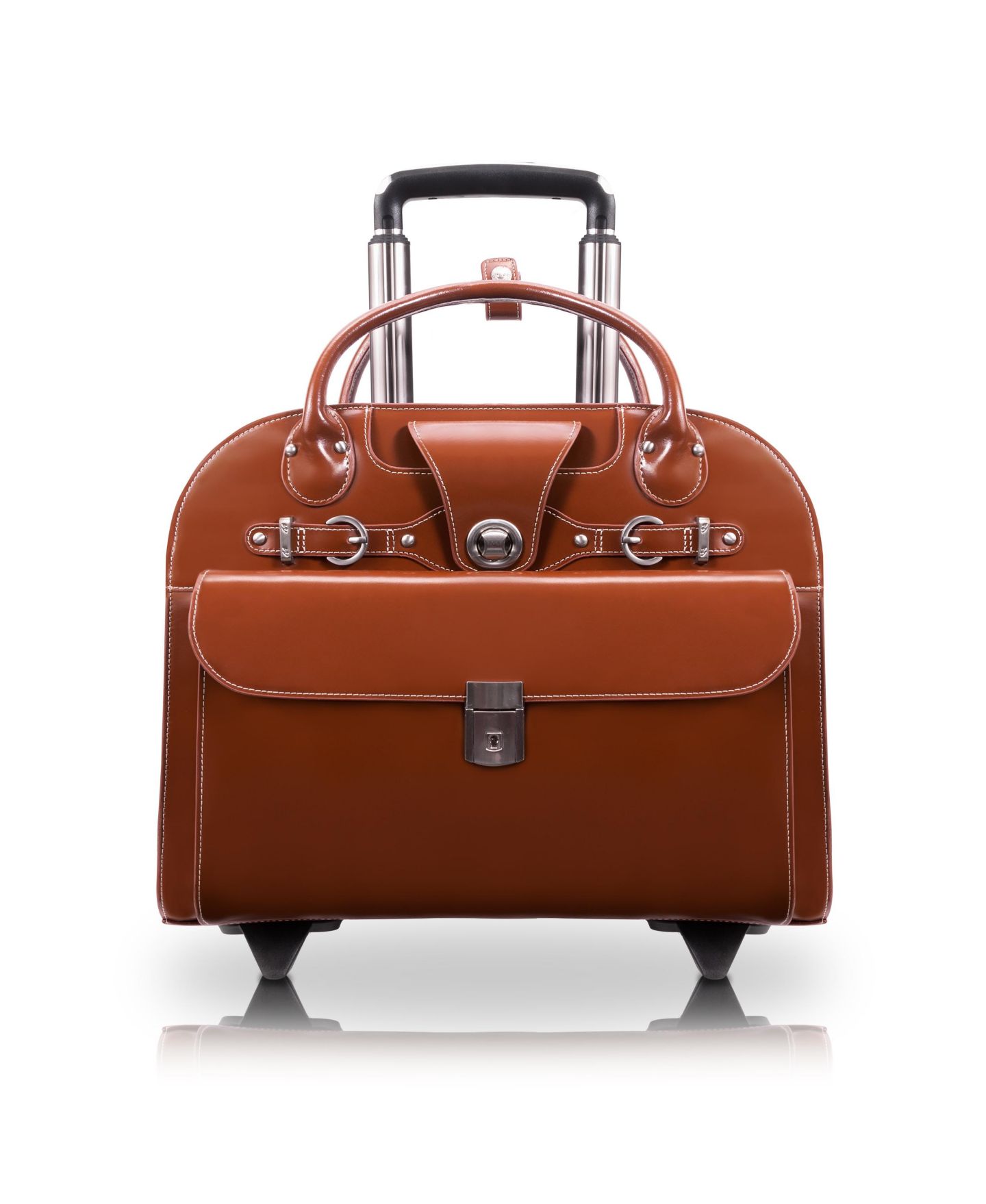 Сумка McKlein Edgebrook Leather Wheeled Laptop Briefcase, цвет: Чёрный — фото 6