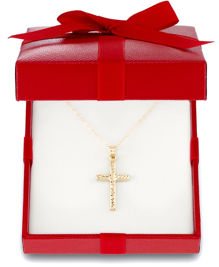 Macy's Textured Cross 18" Pendant Necklace & Reviews Necklaces