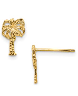 Macy's - Palm Tree Stud Earrings in 14k Gold