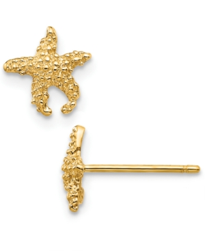 image of Star Fish Stud Earrings in 14k Gold