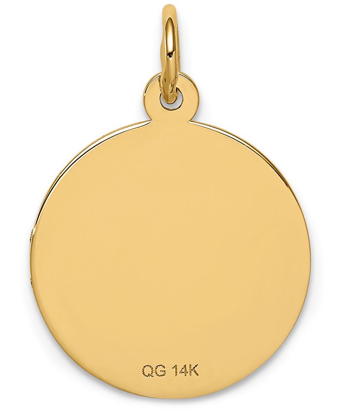 Macy's Medical Info Disc Charm Pendant in 14k Gold - Macy's
