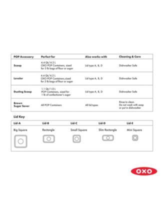 Pop Storage Container Accessories 4-Pc. Baking Set