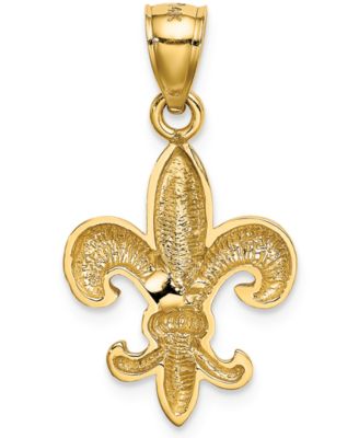 Fleur-de-Lis Charm Pendant in 14k Yellow Gold