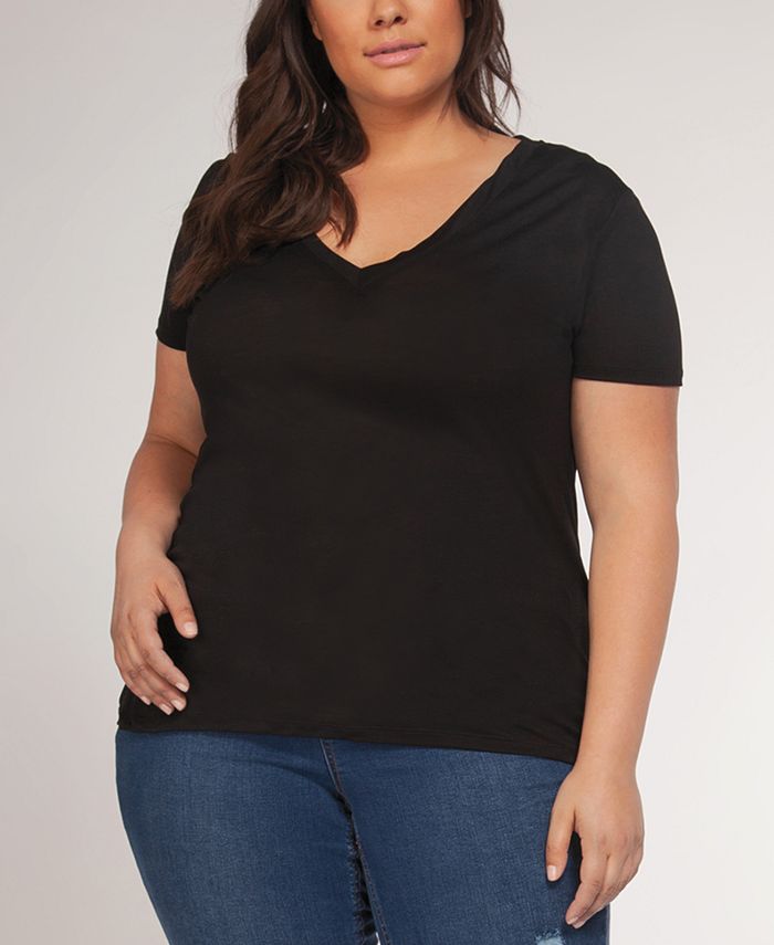 Black Tape Plus Size V-Neck T-Shirt - Macy's